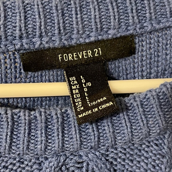 Forever 21 Blue Cable Knit Sweater - Picture 3 of 5